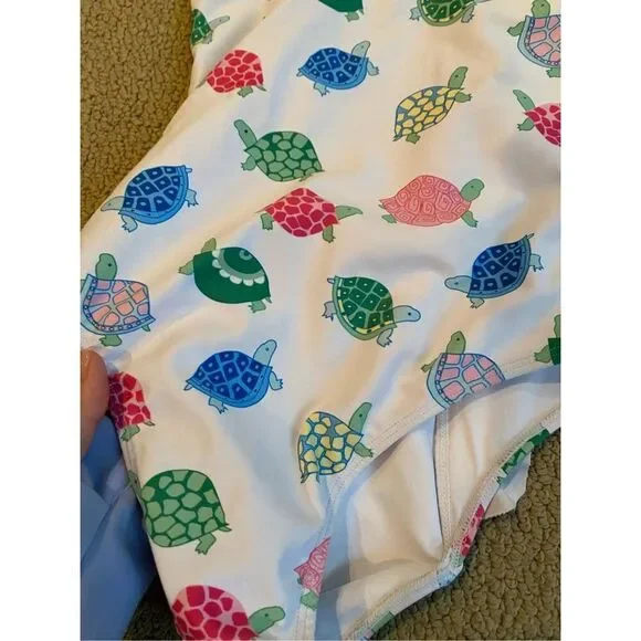 NWOT LITTLE ENGLISH Flutter one piece Snappy Turtle size 10 - Picture 4 of 5